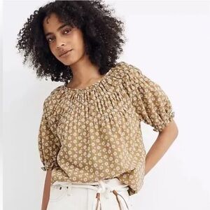 Madewell Floral Mustard Women's Top